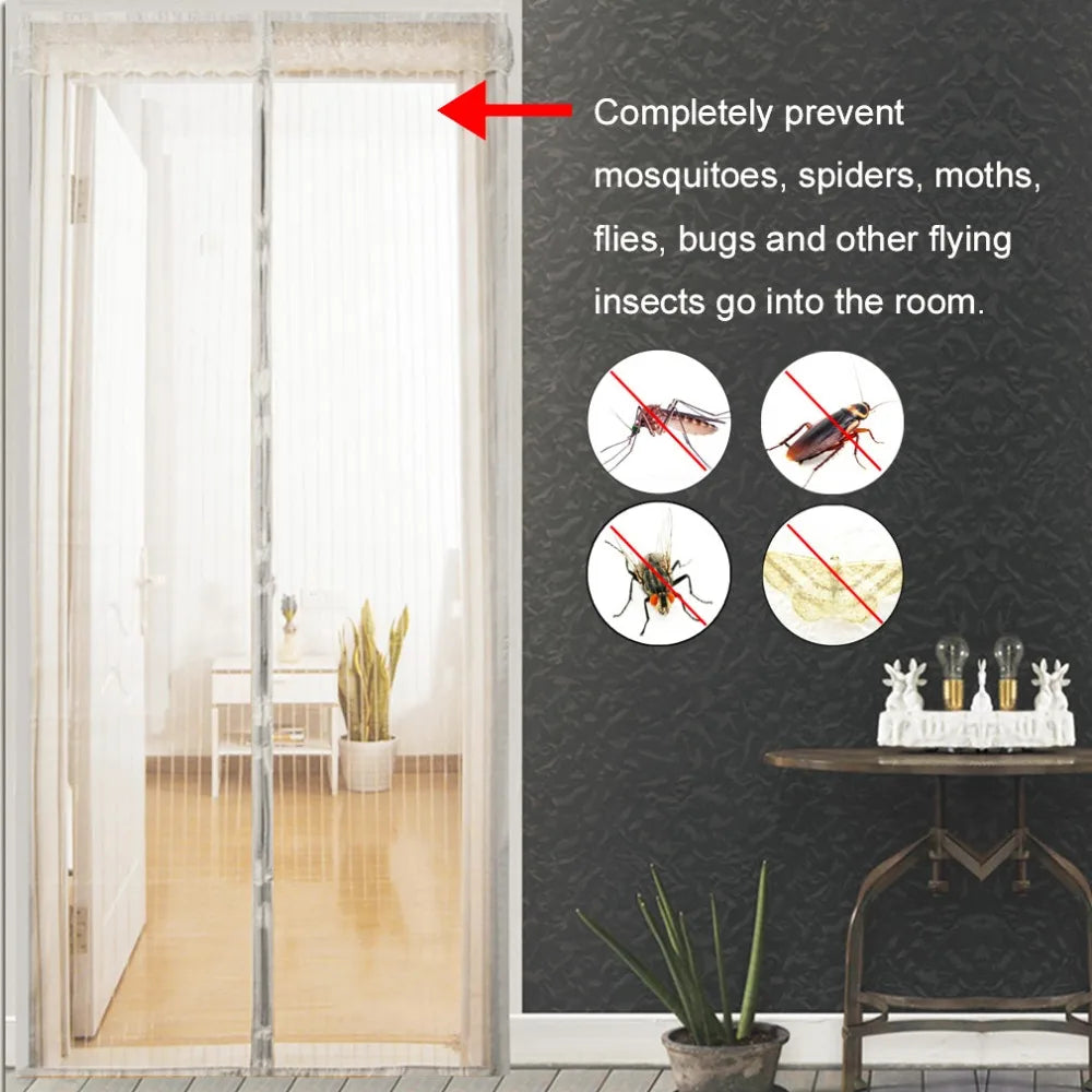 Summer Anti Mosquito Insect Fly Bug Curtains Net Door Screen Kitchen Curtains ployester fiber Curtains Mesh Screen Magnets