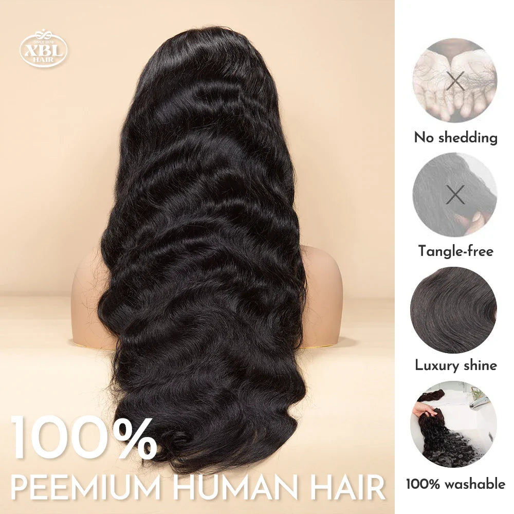 Hair Salon Best Choice JP 200 Density Preplucked Cambodian Long Body Wave 13x6 HD Lace Frontal Virgin Raw Human Hair Wig