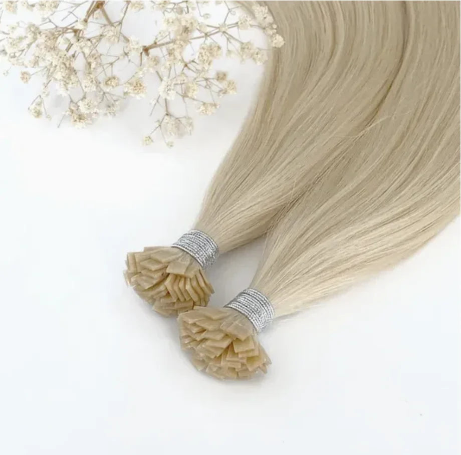 Italian Keratin Double Drawn Blonde K Tip Extensions Vietnamese Raw Virgin Hair Flat Weft Human Hair Extension