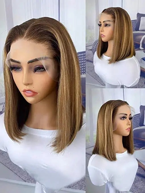 Short Bob Transparent Lace Human Hair Wig 8-16inch  Brazilian Human Hair  Wigs for Black Women