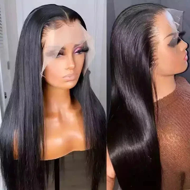 High Quality Glueless 4x4 13x4 Lace Frontal Full HD Wigs Black Women's Raw Human Hair Long Go Bleach Knots Straight Body Wave
