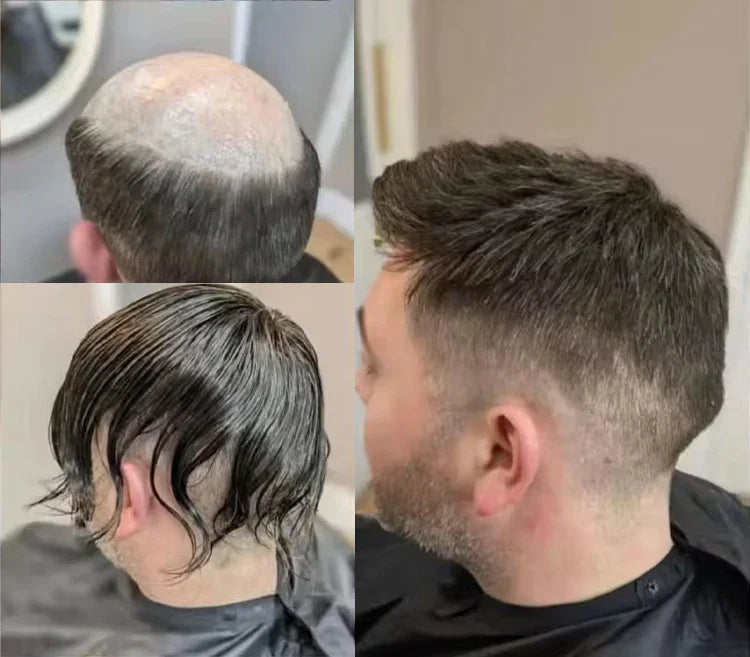 Wholesale  Swiss Lace Human Hair Toupee With Thin Skin PU Invisible Front Hairline Glossy Hair Wig for Men