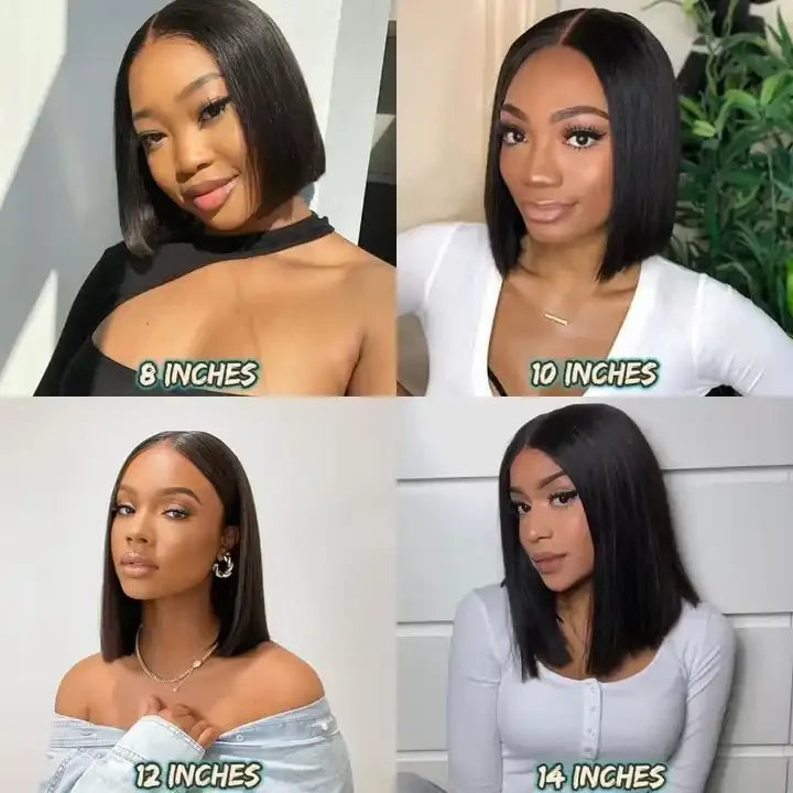 Wholesale 180% Density HD Transparent Lace Front Straight bob Wigs Raw Brazilian Virgin Short Bob Human Hair Wig for Black Women