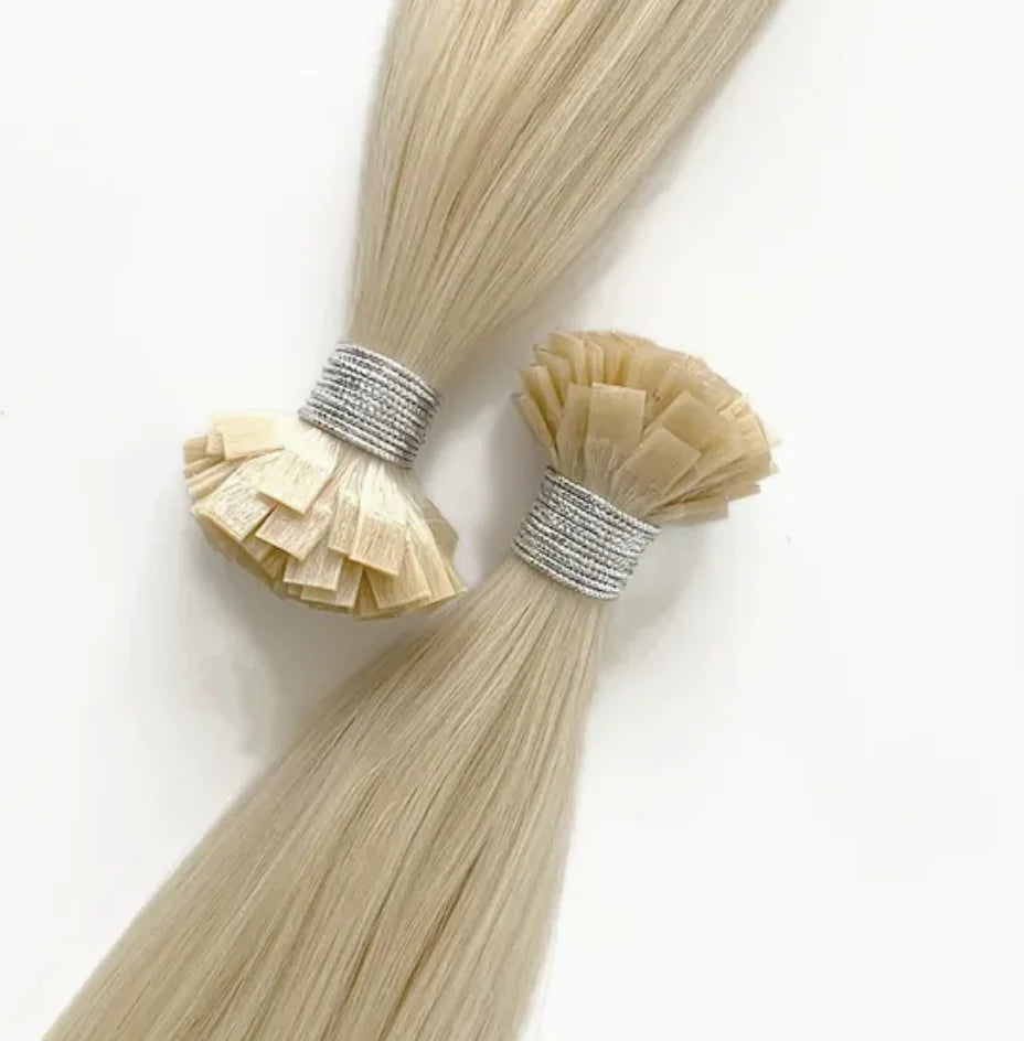 Italian Keratin Double Drawn Blonde K Tip Extensions Vietnamese Raw Virgin Hair Flat Weft Human Hair Extension