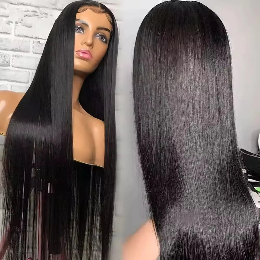 Factory Seller  12A Grade Straight Pre-Plucked Transparent Brazilian Human Hair  Wig 200 Density 6x4  Wigs for Woman