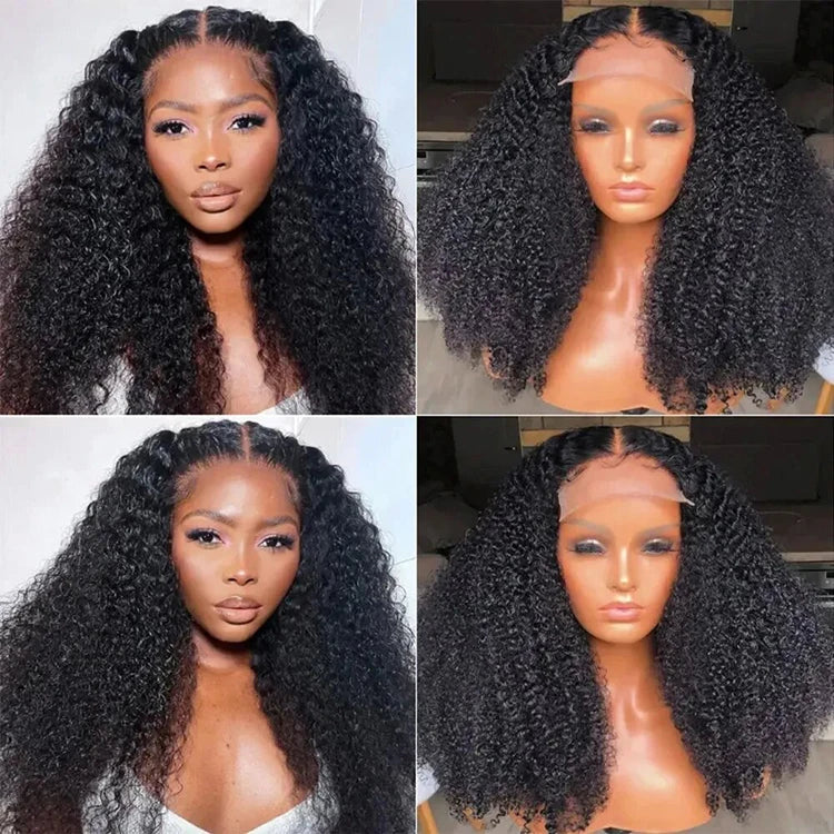 Wholesale Prices Wear and Go Pre Plucked Indian Human Hair Wig Afro Kinky Curly 4x4 5x5 13x4 Full Front HD Glueless Lace Wigs