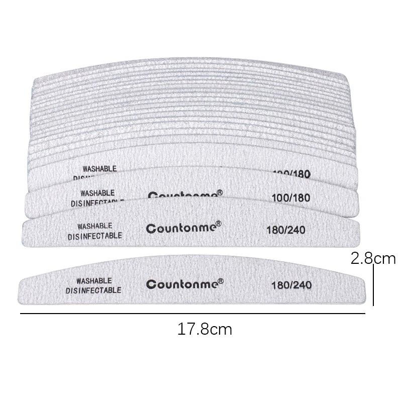 10pcs/Lot Professional Wooden Nail Files 180/240 Buffer 100/180 Grey Boat Wood Sandpaper Block Gel Polisher Sanding Nail Files