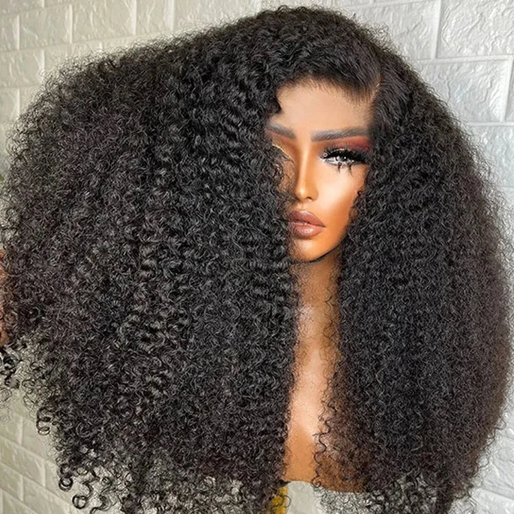 Wholesale Prices Wear and Go Pre Plucked Indian Human Hair Wig Afro Kinky Curly 4x4 5x5 13x4 Full Front HD Glueless Lace Wigs