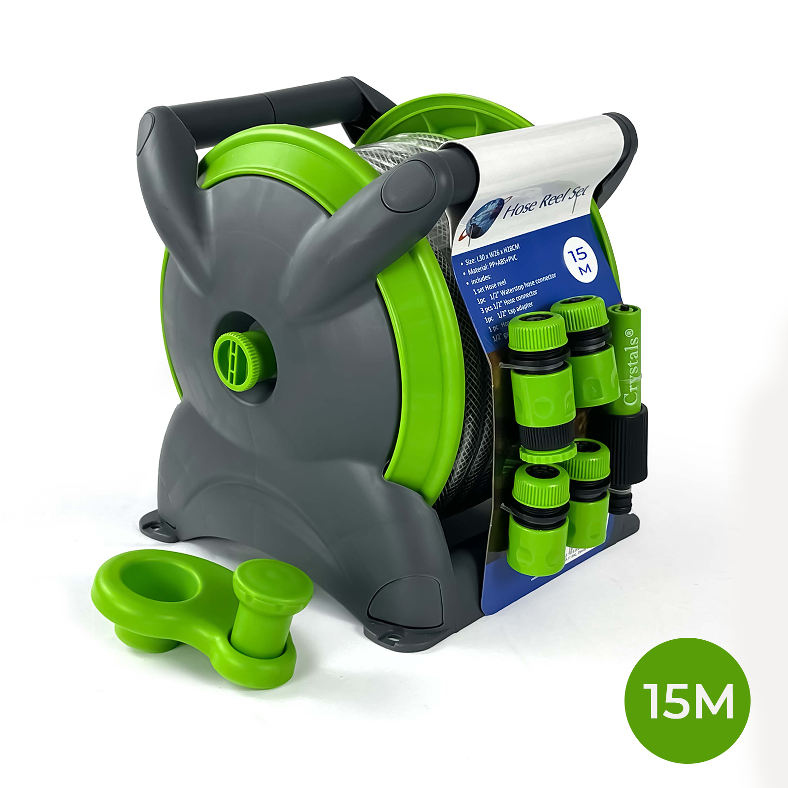 Garden Hose Reel with Wall Mounted Fittings