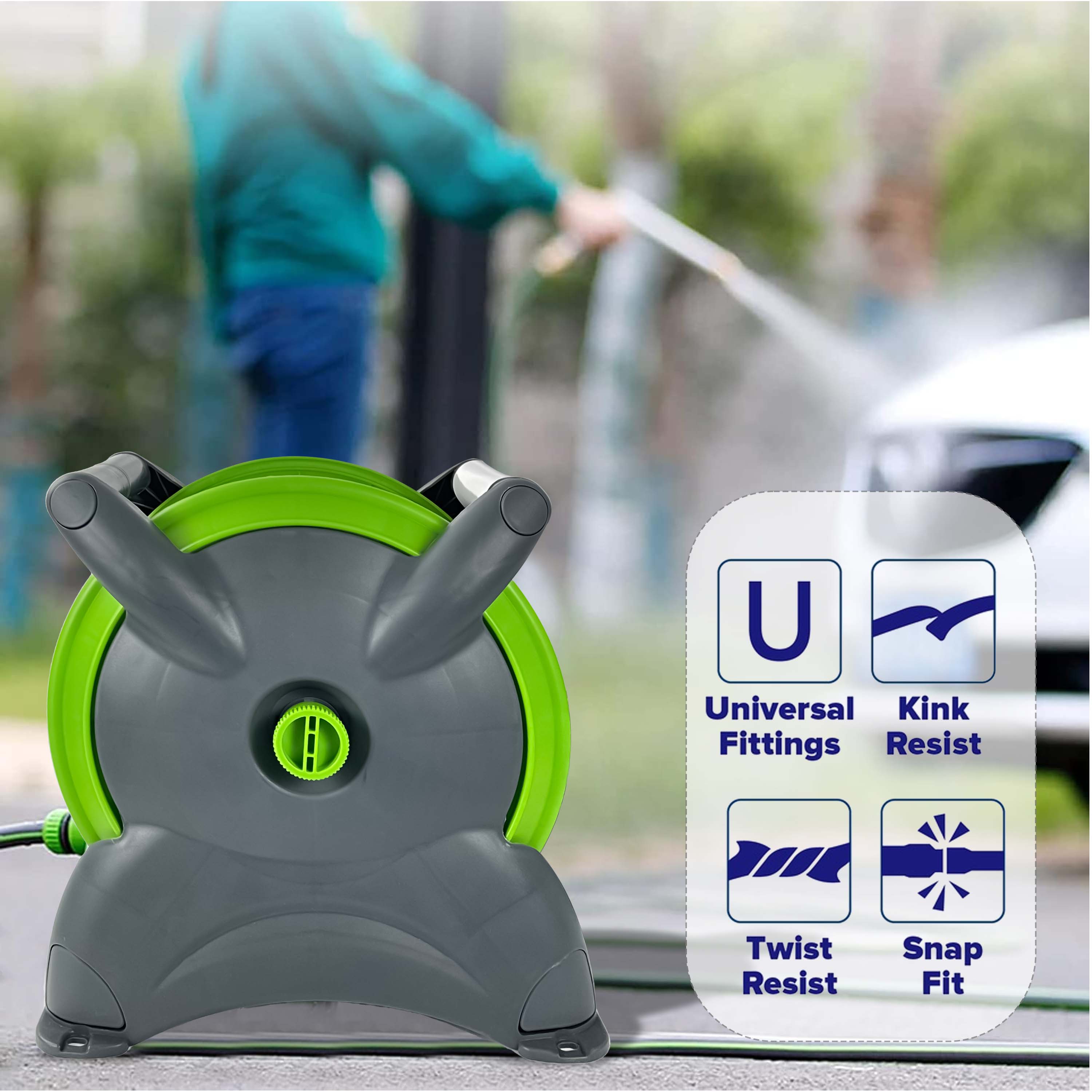 Garden Hose Reel with Wall Mounted Fittings