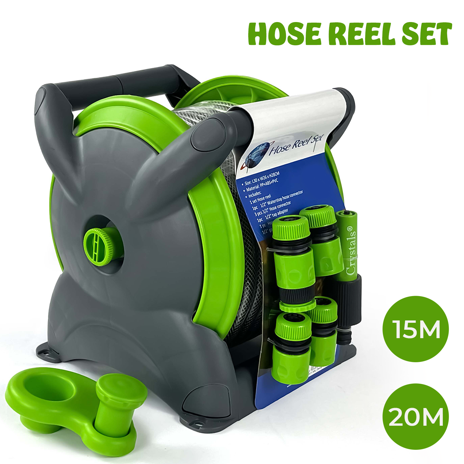 Garden Hose Reel with Wall Mounted Fittings
