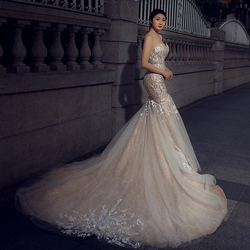 RSM66349 Luxury Elegant Wedding Dress Party Dresses Mermaid Sweetheart Wedding Gown