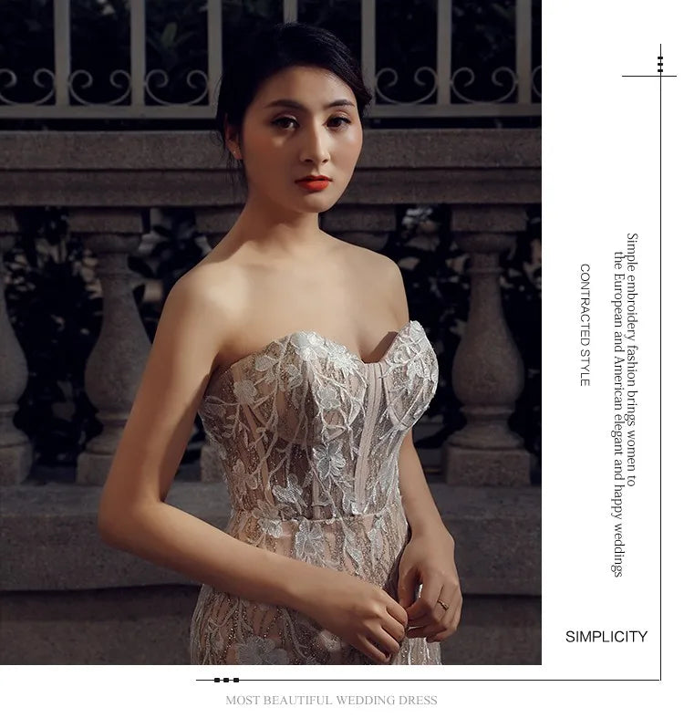 RSM66349 Luxury Elegant Wedding Dress Party Dresses Mermaid Sweetheart Wedding Gown