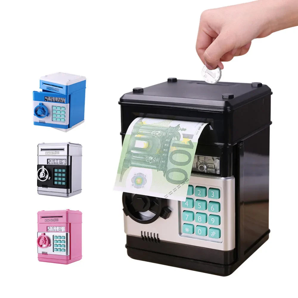 Electronic Piggy Bank Safe Money Box for Children Digital Coins Cash Saving Safe Deposit ATM Machine Birthday Gift for Kids