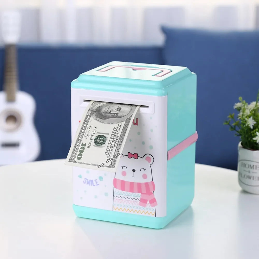 Electronic Piggy Bank Safe Money Box for Children Digital Coins Cash Saving Safe Deposit ATM Machine Birthday Gift for Kids