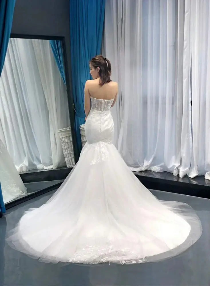 RSM66349 Luxury Elegant Wedding Dress Party Dresses Mermaid Sweetheart Wedding Gown