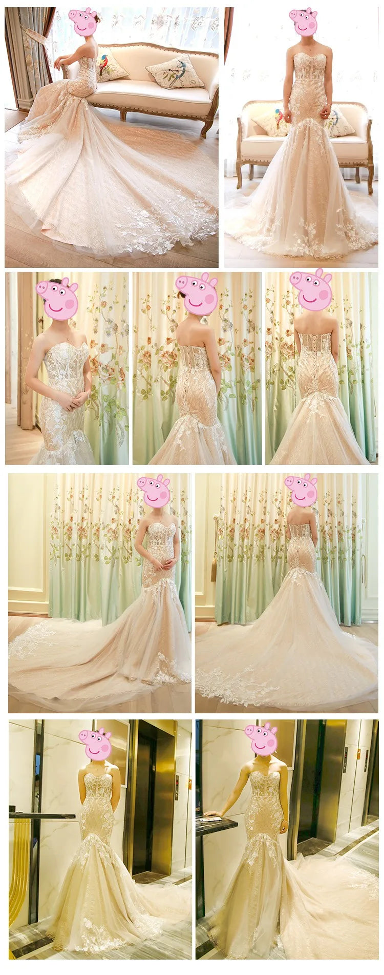 RSM66349 Luxury Elegant Wedding Dress Party Dresses Mermaid Sweetheart Wedding Gown