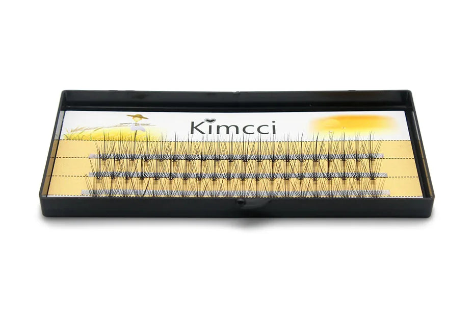 Kimcci Natural Fake Eye Lashes 60pcs 8/10/12/14mm Makeup Individual Cluster Eye Lashes Grafting Fake False Eyelashes Faux Cilias