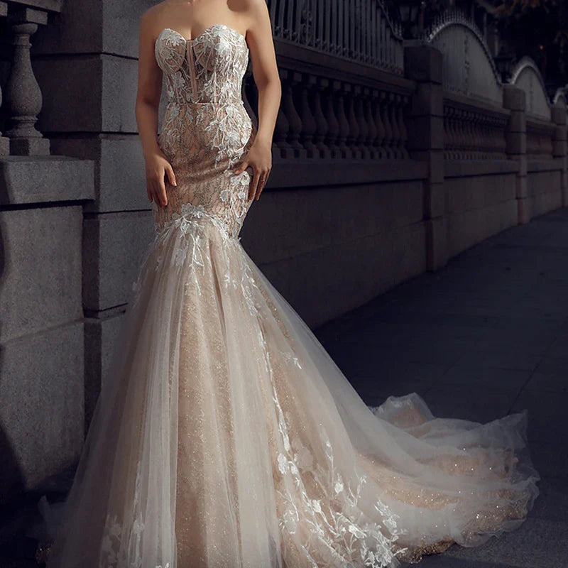 RSM66349 Luxury Elegant Wedding Dress Party Dresses Mermaid Sweetheart Wedding Gown