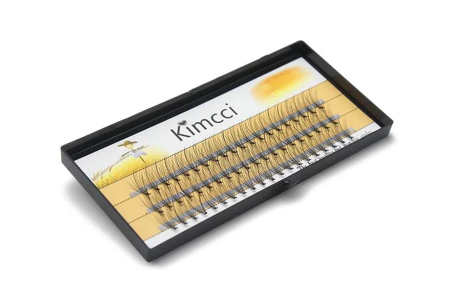 Kimcci Natural Fake Eye Lashes 60pcs 8/10/12/14mm Makeup Individual Cluster Eye Lashes Grafting Fake False Eyelashes Faux Cilias