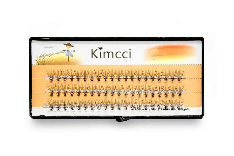 Kimcci Natural Fake Eye Lashes 60pcs 8/10/12/14mm Makeup Individual Cluster Eye Lashes Grafting Fake False Eyelashes Faux Cilias