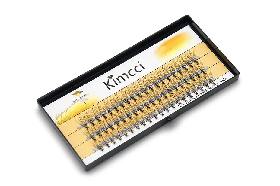 Kimcci Natural Fake Eye Lashes 60pcs 8/10/12/14mm Makeup Individual Cluster Eye Lashes Grafting Fake False Eyelashes Faux Cilias