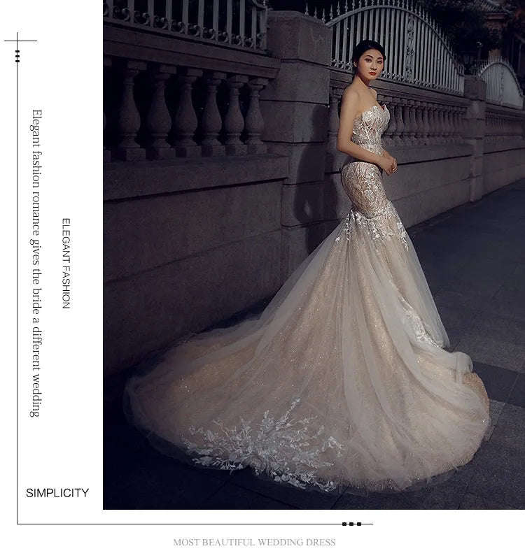 RSM66349 Luxury Elegant Wedding Dress Party Dresses Mermaid Sweetheart Wedding Gown