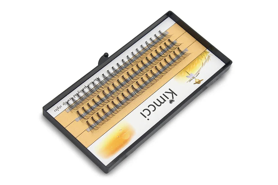 Kimcci Natural Fake Eye Lashes 60pcs 8/10/12/14mm Makeup Individual Cluster Eye Lashes Grafting Fake False Eyelashes Faux Cilias