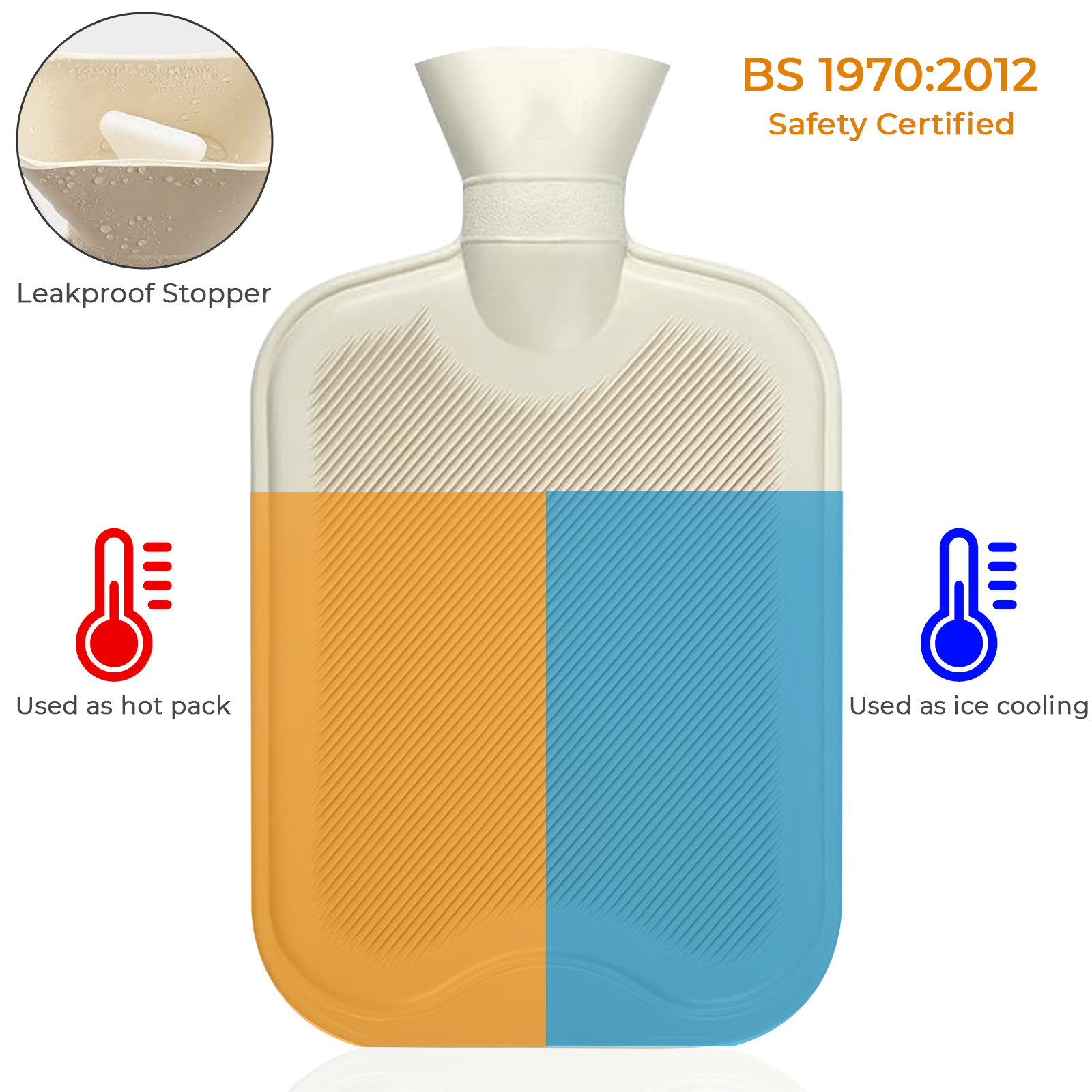 2L Hot Water Bottle With Fluffy Cover