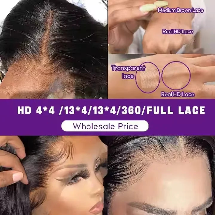 13X4 Long Straight Natural Swiss Lace Wigs Raw Indian Hair HD Lace Frontal Wig Bone Straight Human Hair Wig for Black Women