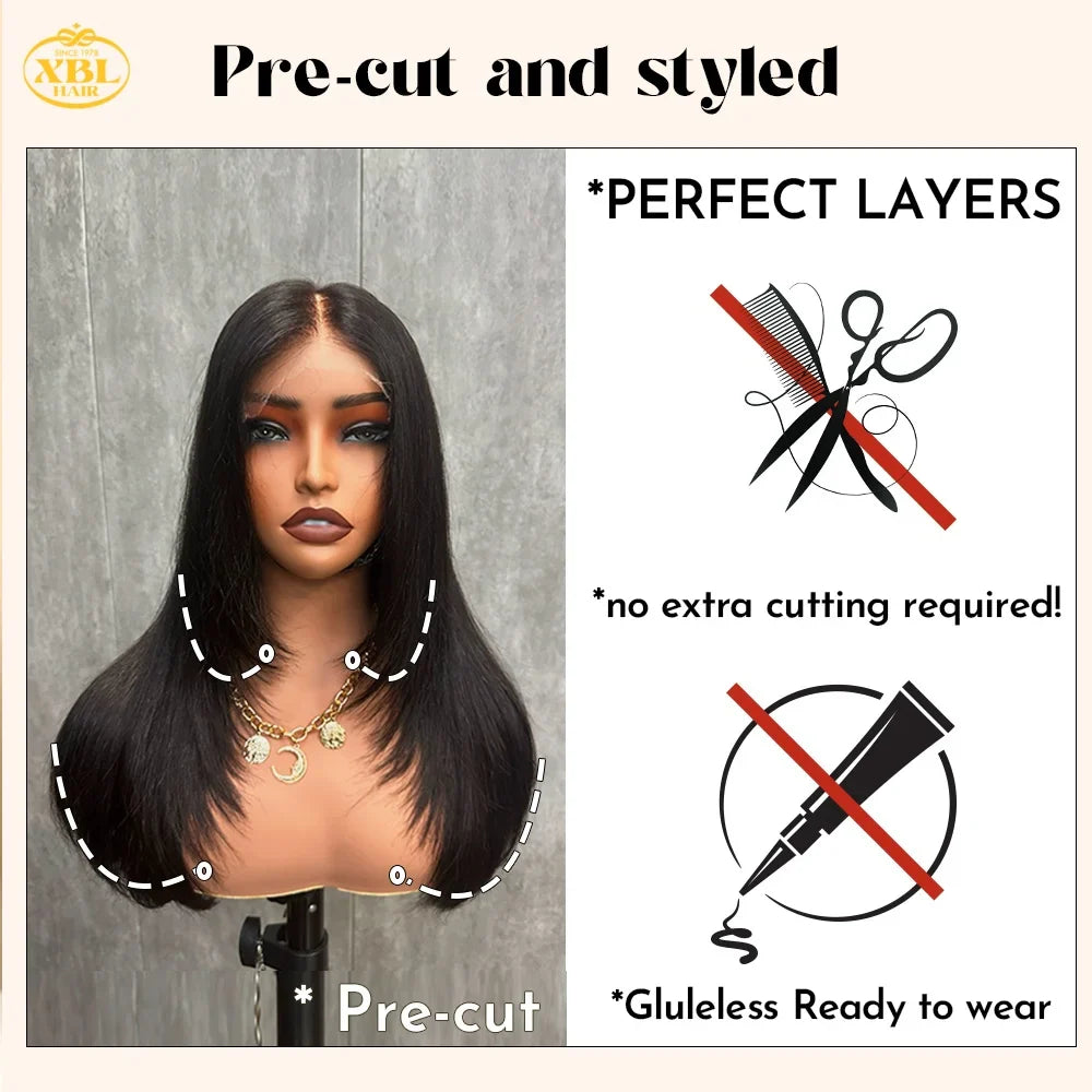 250% High Density 5X5 HD Lace Wig Frontal 16-20 Inch Virgin Human Hair Short Bob Wig Straight and Deep Wave Styles