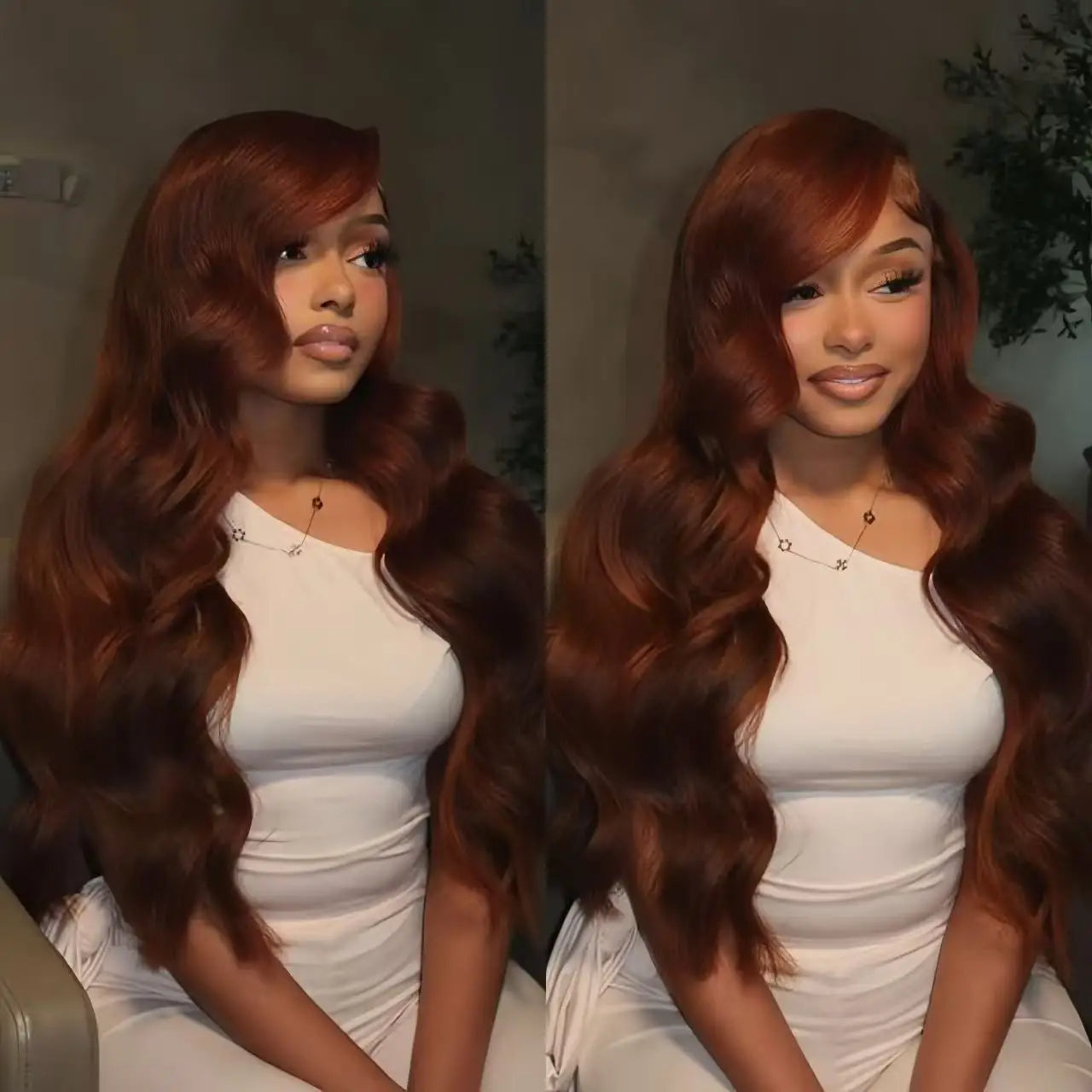 Pre Plucked Raw Brazilian ReddishBrown Body Wave 13x4 HD Glueless Lace Front Wig Human Hair Lace Frontal Wigs for Black Women