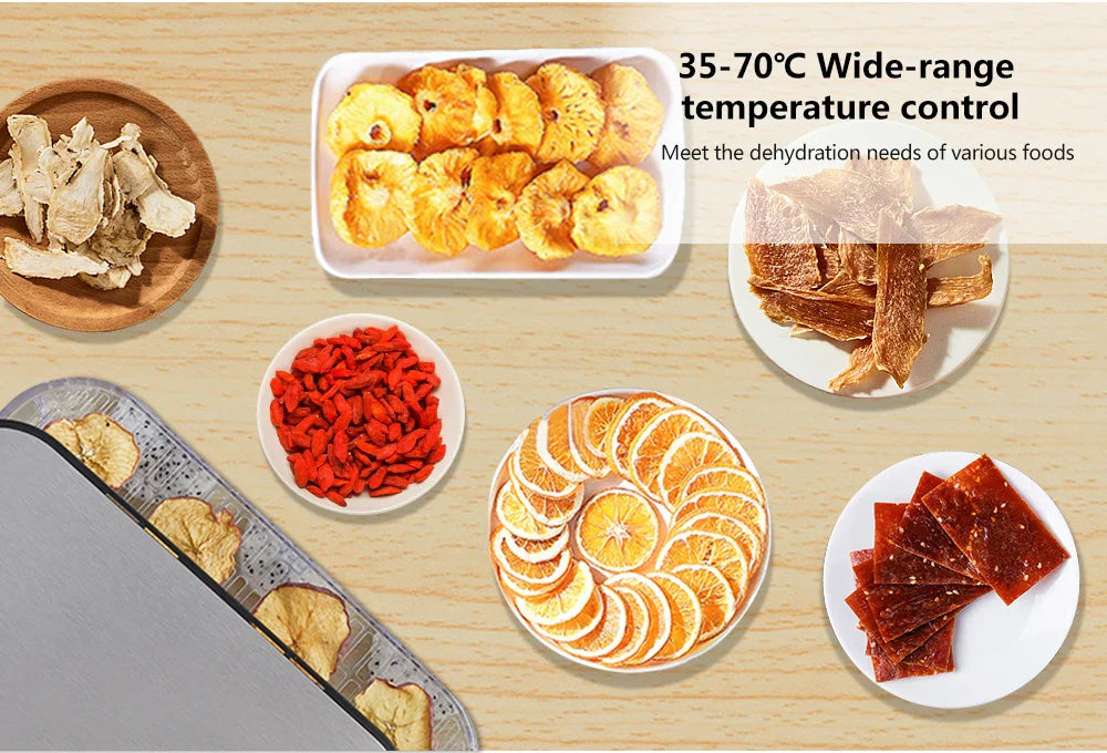 BioloMix BPA FREE 5 Trays Food Dryer Dehydrator with Digital Timer and Temperature Control for Fruit Vegetable Meat Beef Jerky
