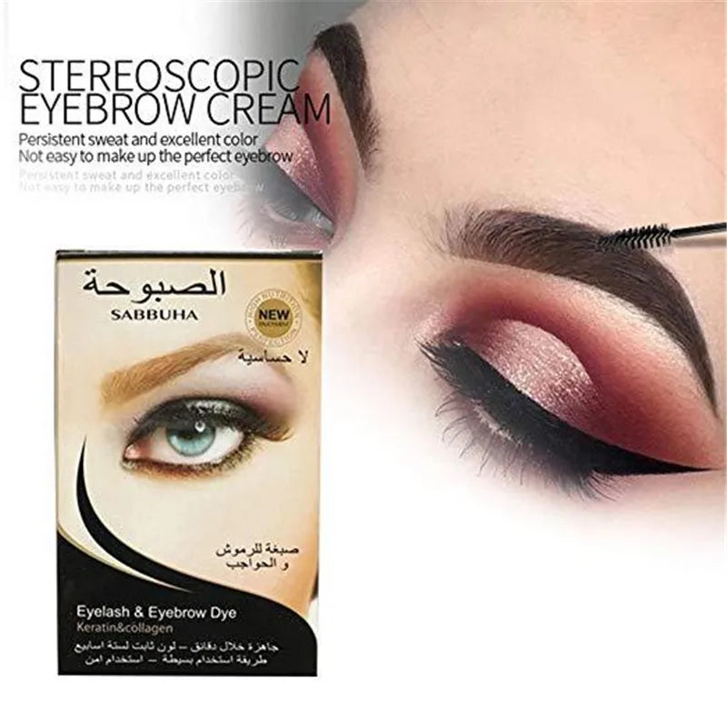 Professional Eyelash Eyebrow Dye Gel - 15-Minute Fast Tint Brown Black Color Cream Kit