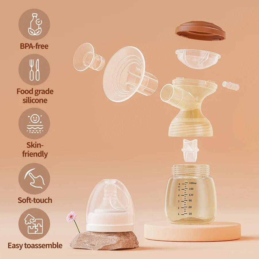 Wearable Electric Breast Pump Automatic Hand-free Silent Breast Feeding 1200mah Rechargeable Feeding Collector Bpa Free