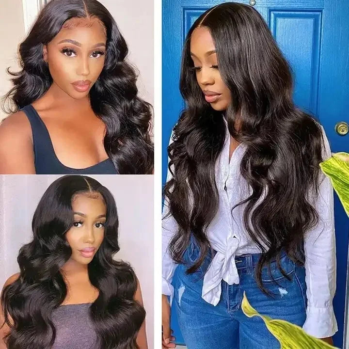 High Quality Glueless 4x4 13x4 Lace Frontal Full HD Wigs Black Women's Raw Human Hair Long Go Bleach Knots Straight Body Wave