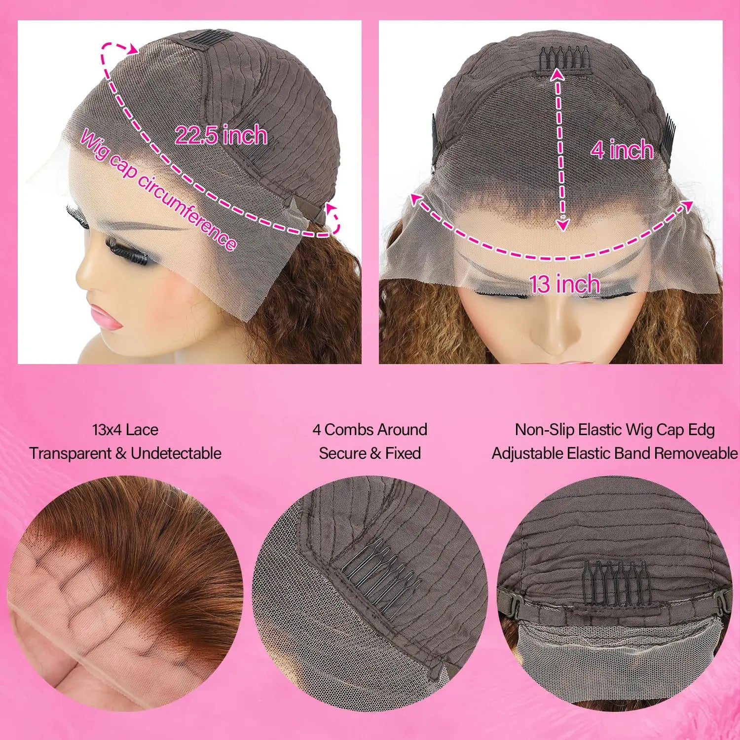 Raw Hair Deep Wave Curly 350 Orange Ginger 100% Human Hair Wig HD Glueless Lace Front Wig 13X4 Lace Frontal Wigs for Black Women