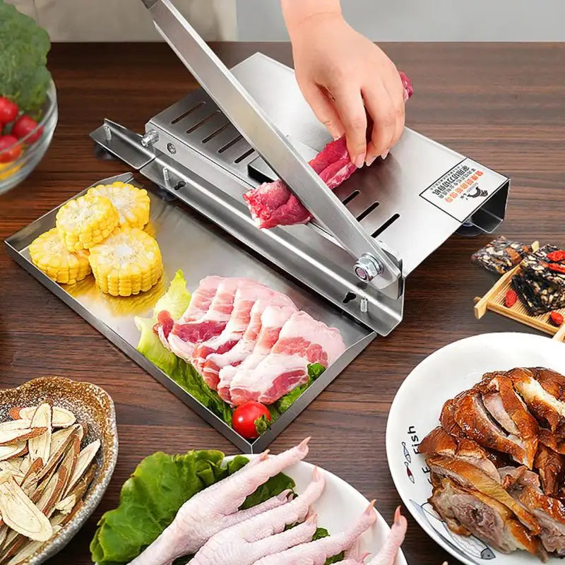 Kitchen Tools Meat Slicing Machine Stainless Steel Household Manual Thickness Adjustable Meat and Vegetables Slicer Gadget