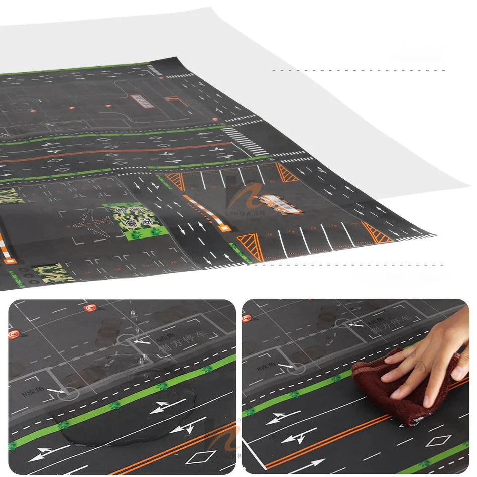 Thin Plastic Traffic Road Carpet for Kids Playmat Children Rug Simulated Parking Map Toy Baby Play Mat Little Boy Girl Mats Toys