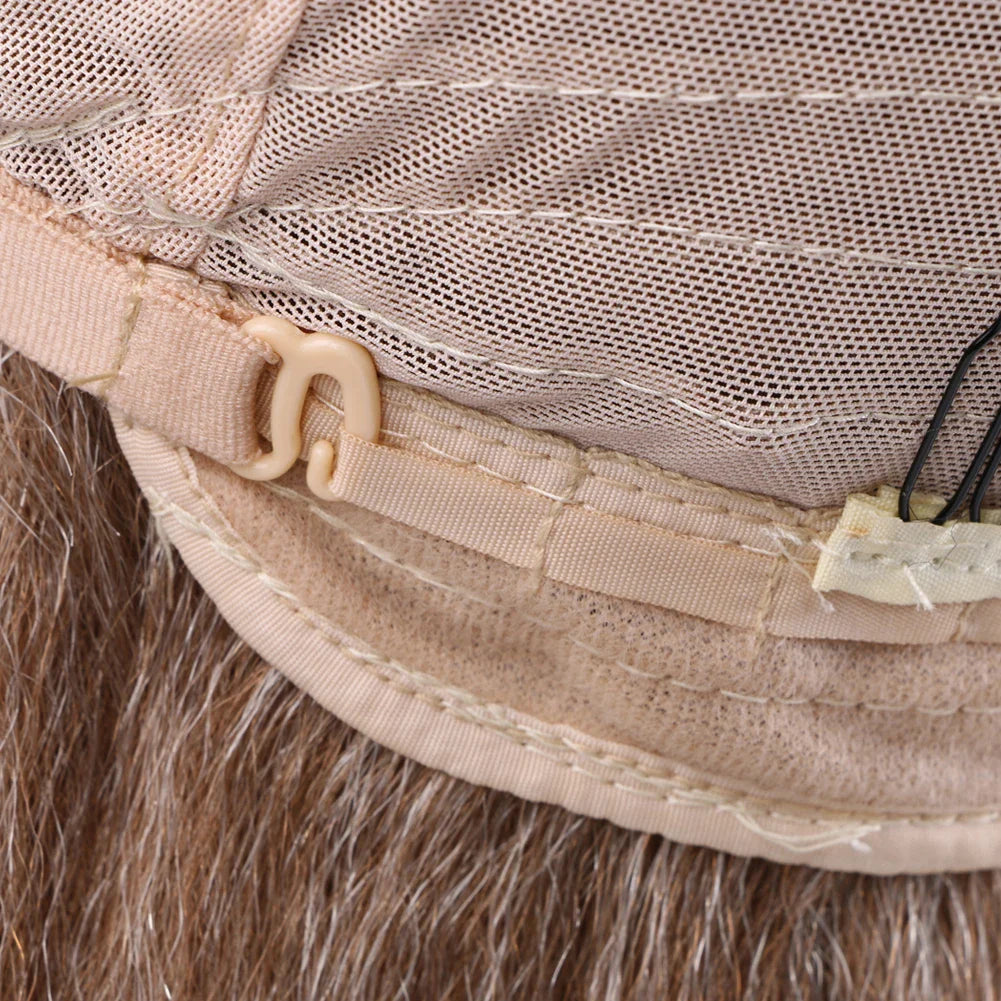 Wholesale 14 Inch Yaki Straight Afro Light Brown Lace Hair Wig Glueless Synthetic Middle Part Women  Machine-Made Long Wigs