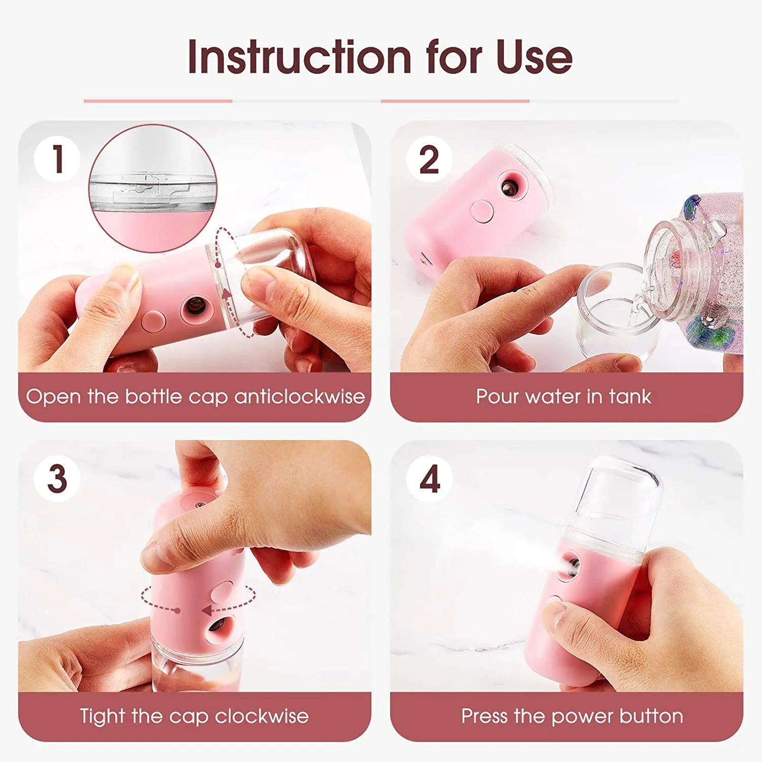 Mini 30mL Face Steamer USB Rechargeable Nano Facial Mister Beauty Portable Humidifier Diffuser Moisturizing Skin Care Tools