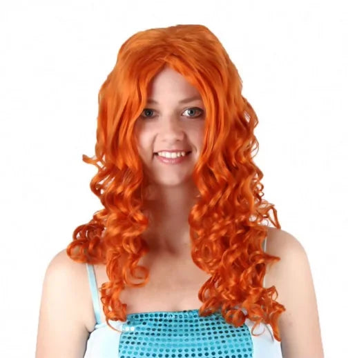 Long Curly Orange Wig for Women Synthetic Hair Wig with Natural Wave Cosplay Costume Wig Heat Resistant Fiber Party Stage