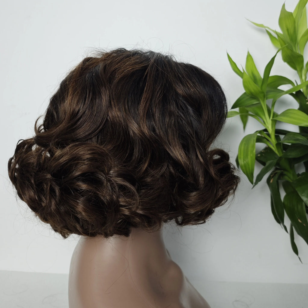 Wholesale Super Double Drawn Fumi Egg Curly Loose Wave 5*5 Glueless Wigs  Human Hair Wig for Women