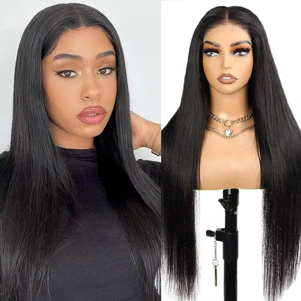 Factory Seller  12A Grade Straight Pre-Plucked Transparent Brazilian Human Hair  Wig 200 Density 6x4  Wigs for Woman