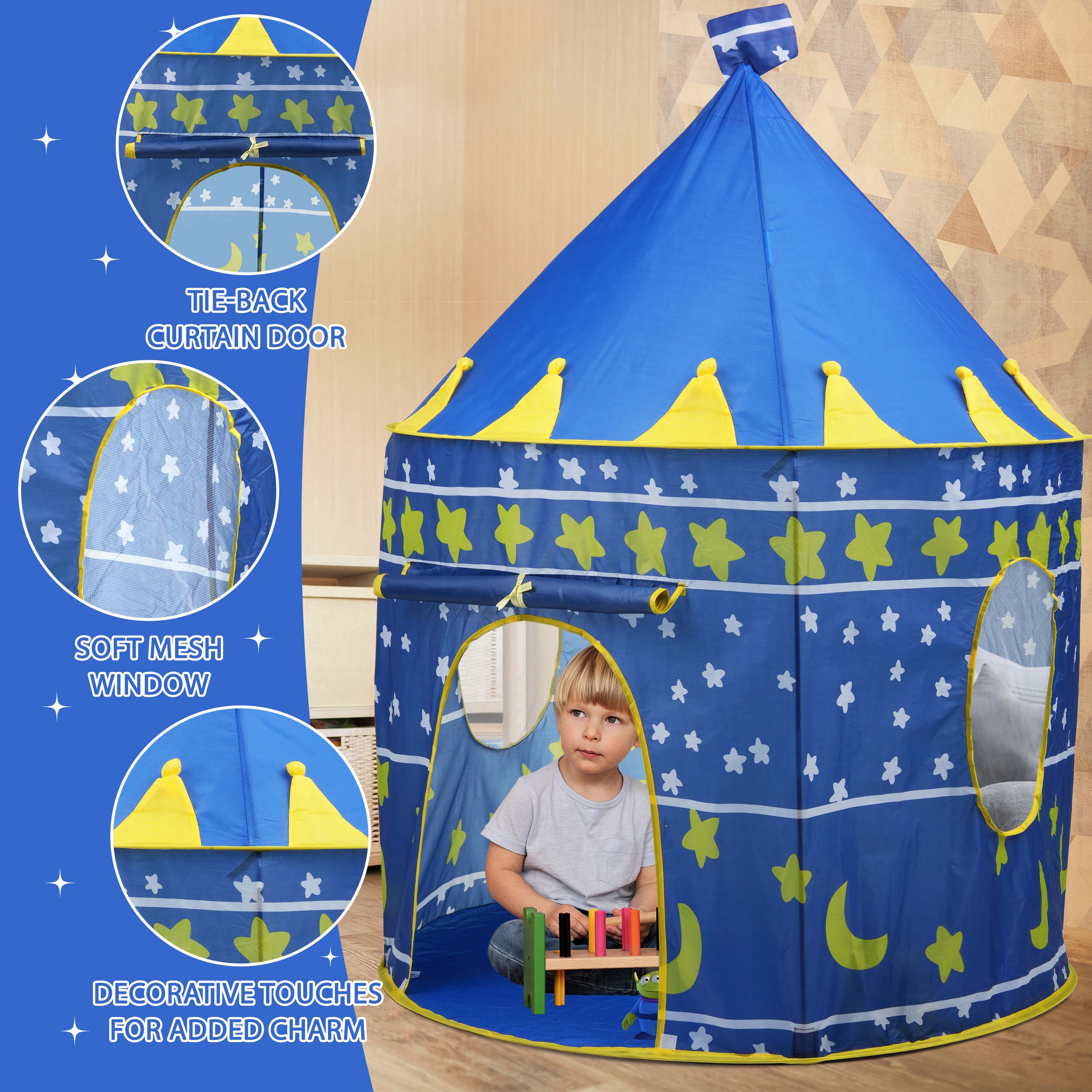 Kids Wizard & Princess Castle Tent