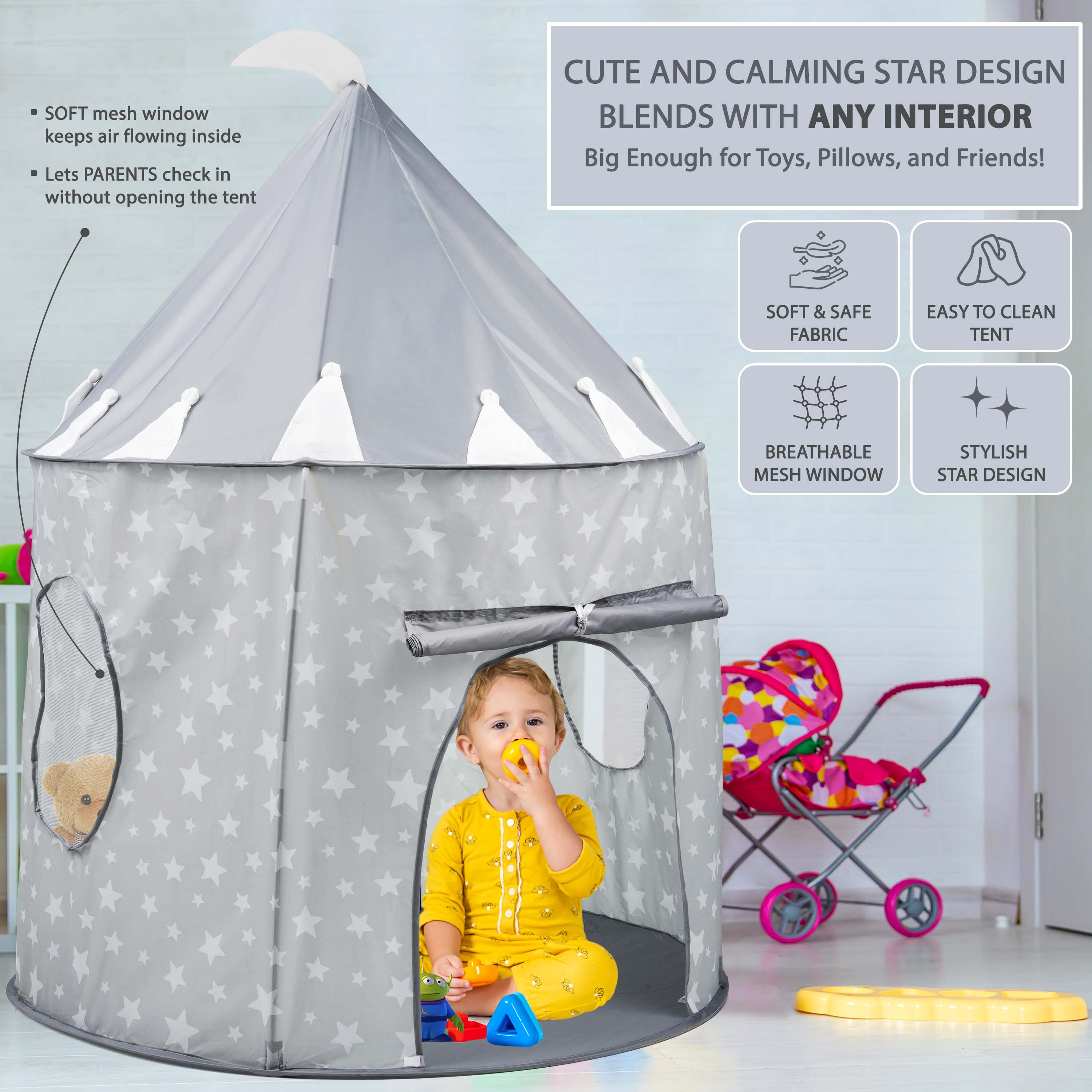 Kids Wizard & Princess Castle Tent