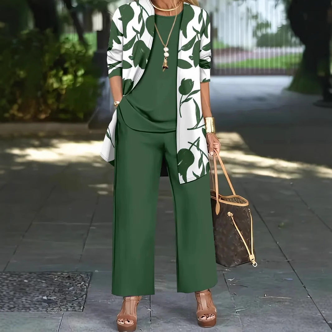 Women's Three-piece Suit Coat Vest Plus Pants Suit