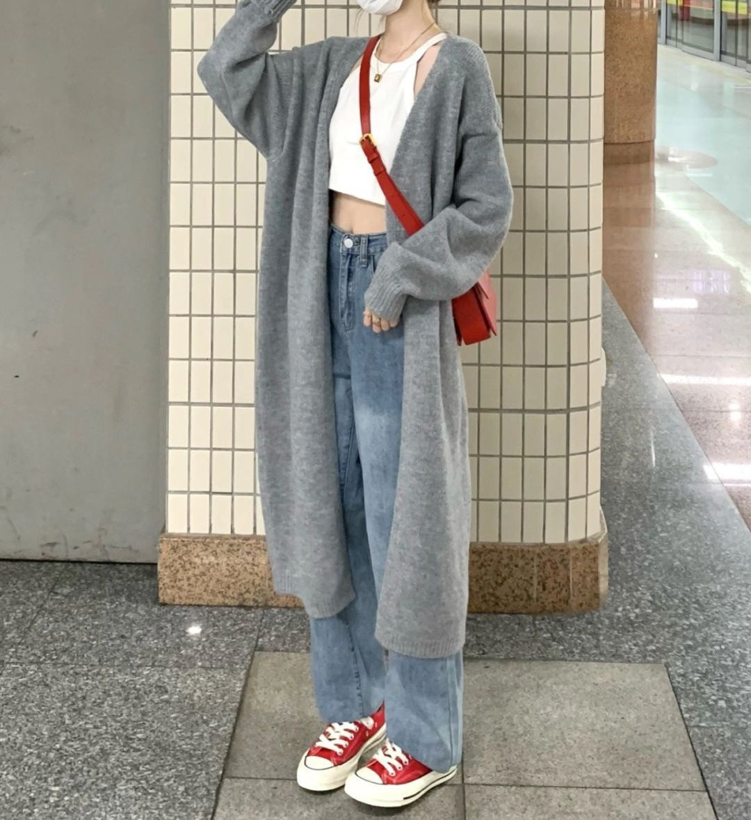 Loose Large Knitted Cardigan Women's Sweater