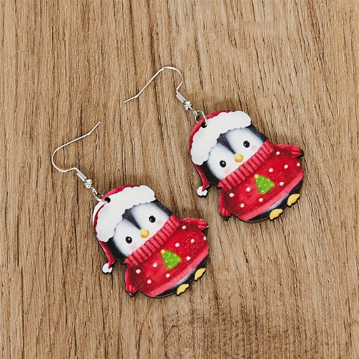 Christmas Party Cute Penguin Acrylic Earrings