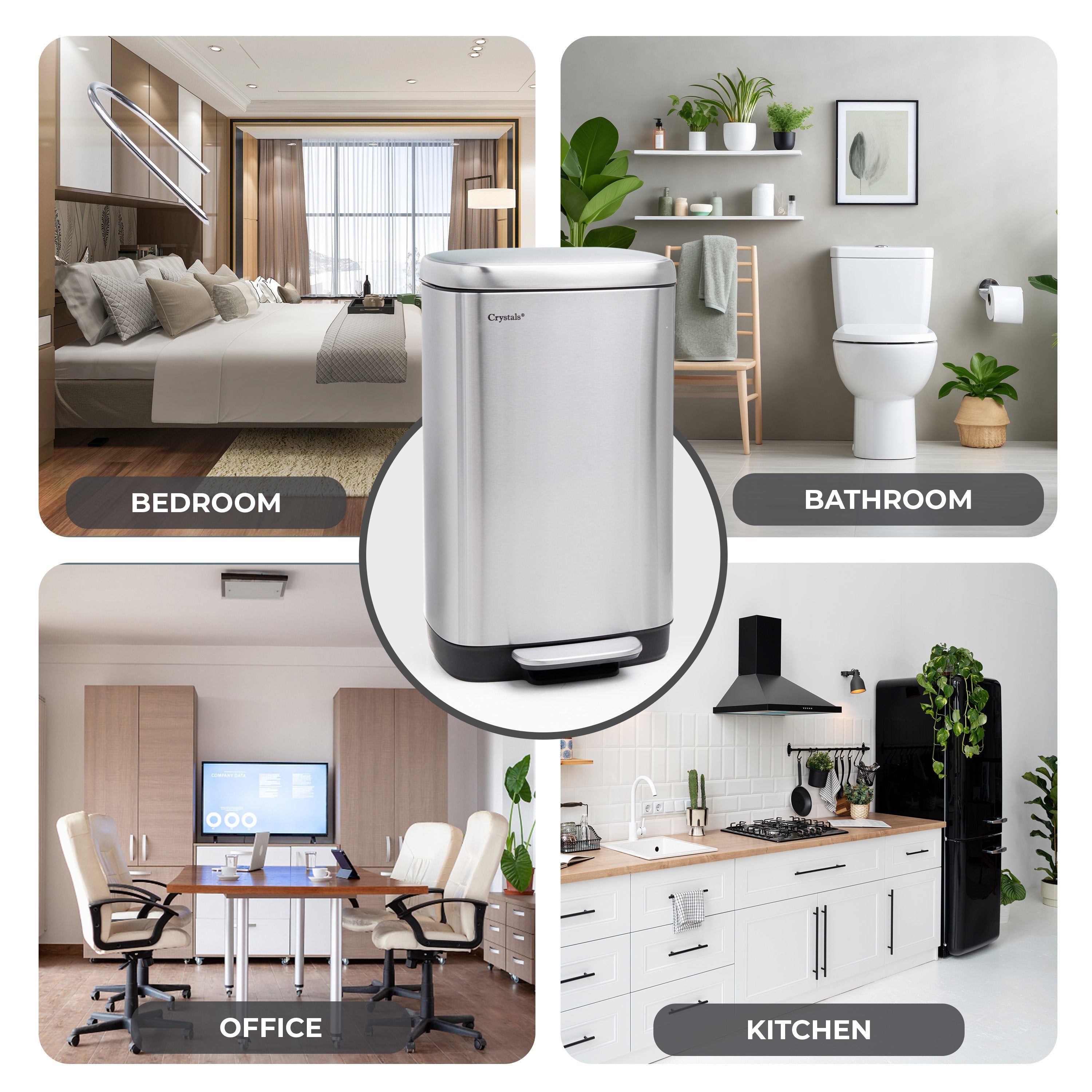 30L Pedal Bin with Soft Close Lid